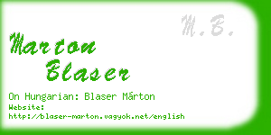 marton blaser business card
